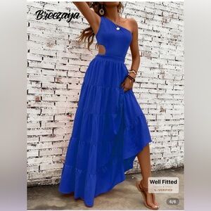 SHEIN Blue One Shoulder Dress